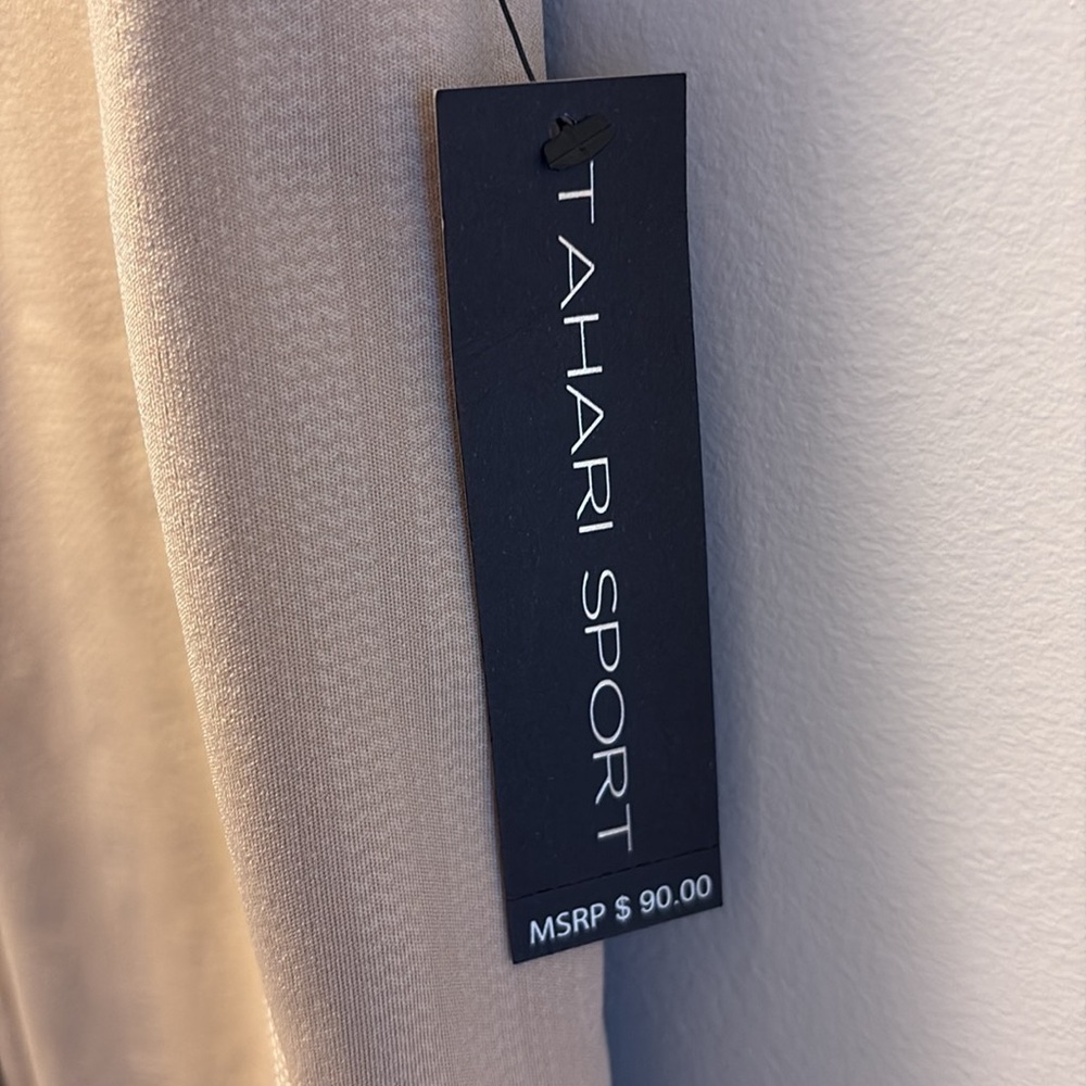 NWT Tahari Sport Colour Block Tan/Black Leggings Size 2X - Picture 4 of 9